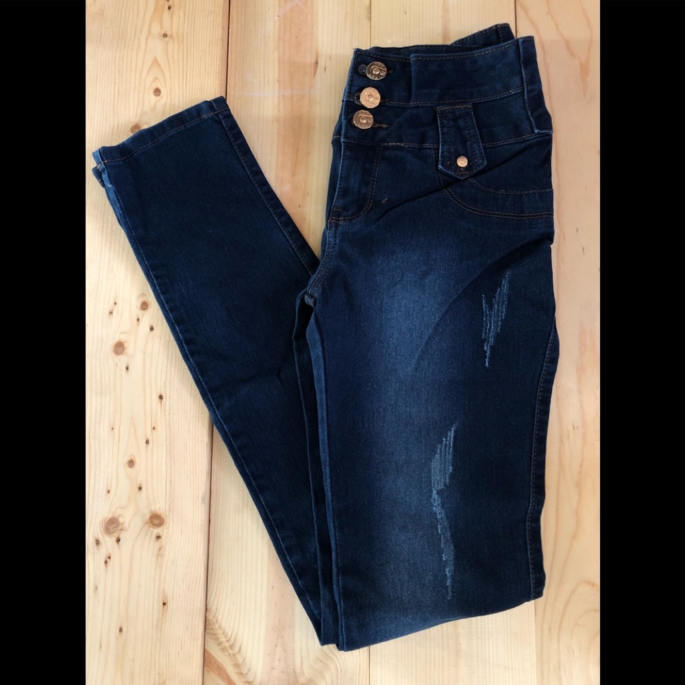 Pasión USA denim blu jeans sz 5, skinny